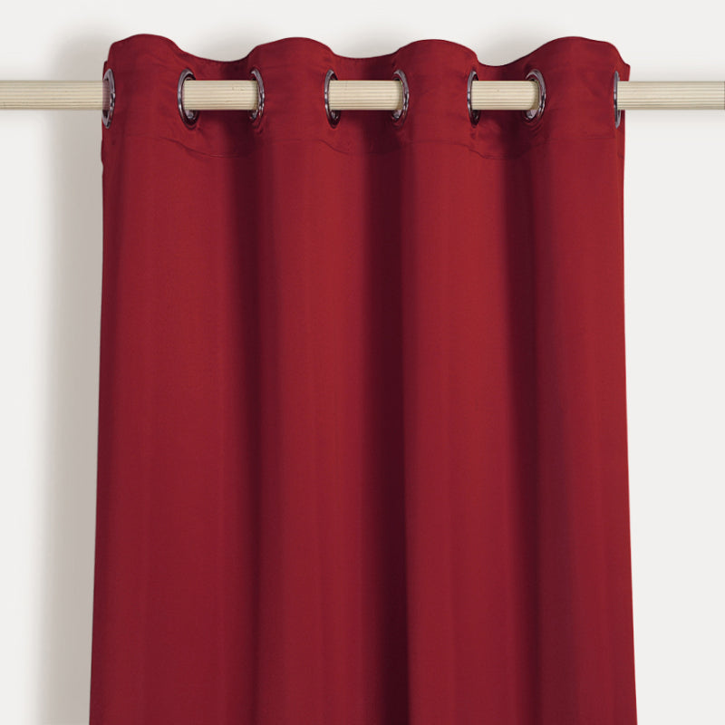 Maroon Polyster Blackout Solid Design | 5 Ft, 7 Ft, 9 Ft | Set of 2 Door(7ft)