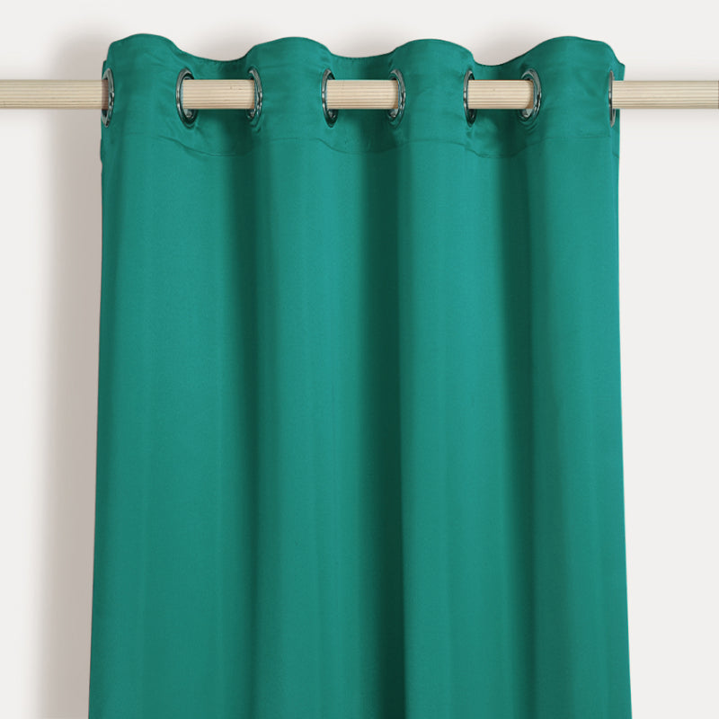 Teal Polyster Blackout Solid Design | 5 Ft, 7 Ft, 9 Ft | Set of 2 Door(7ft)