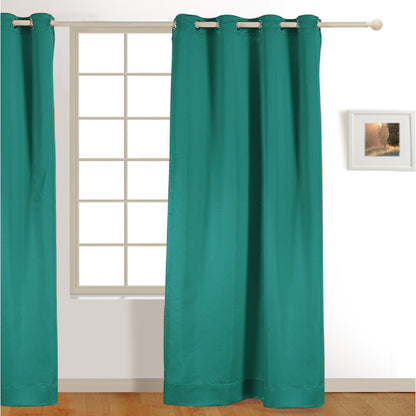 Teal Polyster Blackout Solid Design | 5 Ft, 7 Ft, 9 Ft | Set of 2 Door(7ft)