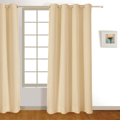 Ivory Polyster Blackout Solid Design | 5 Ft, 7 Ft, 9 Ft | Set of 2 Long Door(9ft)