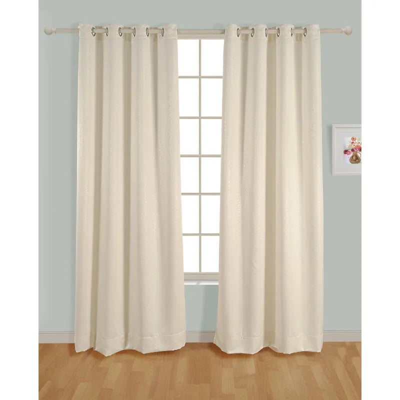 Off-White Polyster Blackout Ethnic Motif Design | 5 Ft, 7 Ft, 9 Ft | Set of 2 Long Door(9ft)