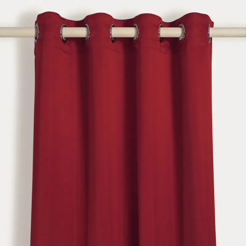 Maroon Polyster Blackout Solid Design | 5 Ft, 7 Ft, 9 Ft | Set of 2 Window(5ft)