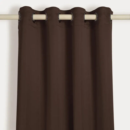 Dark brown Polyster Blackout Solid Design | 5 Ft, 7 Ft, 9 Ft | Set of 2 Window(5ft)