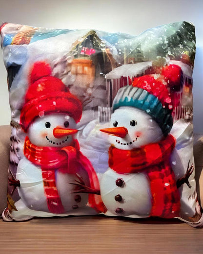 Festive Christmas Satin Cushion Covers | Set Of 4 | 16 x 16 inches