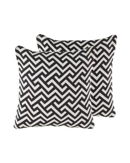 Zig Zag Cotton Jacquard Printed Cushion Cover | Single 18x18 inches