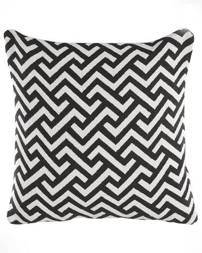 Zig Zag Cotton Jacquard Printed Cushion Cover | Single 18x18 inches