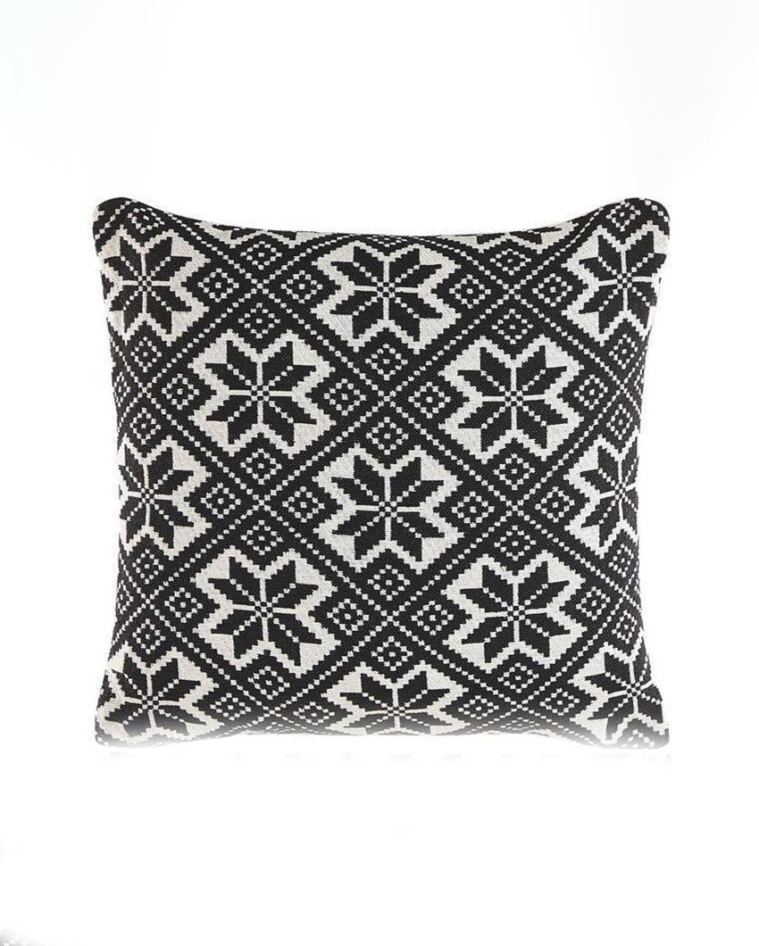 Floral Cotton Jacquard Printed Cushion Cover | Single 18x18 inches