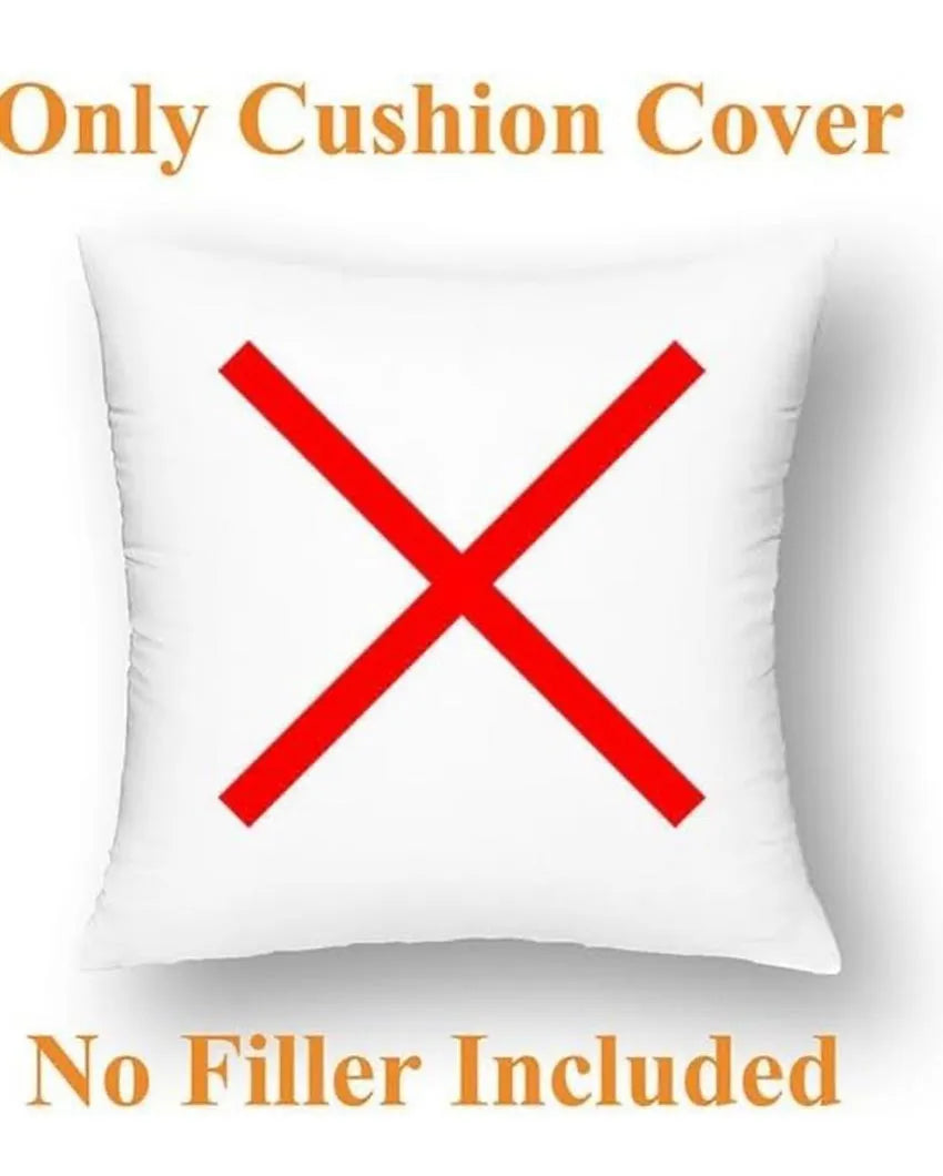 Black & White Cotton Jacquard Printed Cushion Cover | Single 16x16 inches