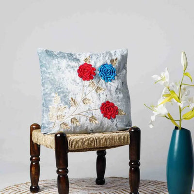 Metallic Floral Cushion Cover Default Title