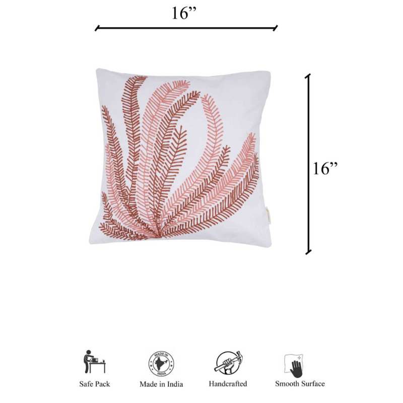 Fern Embroidery Cushion Cover Default Title