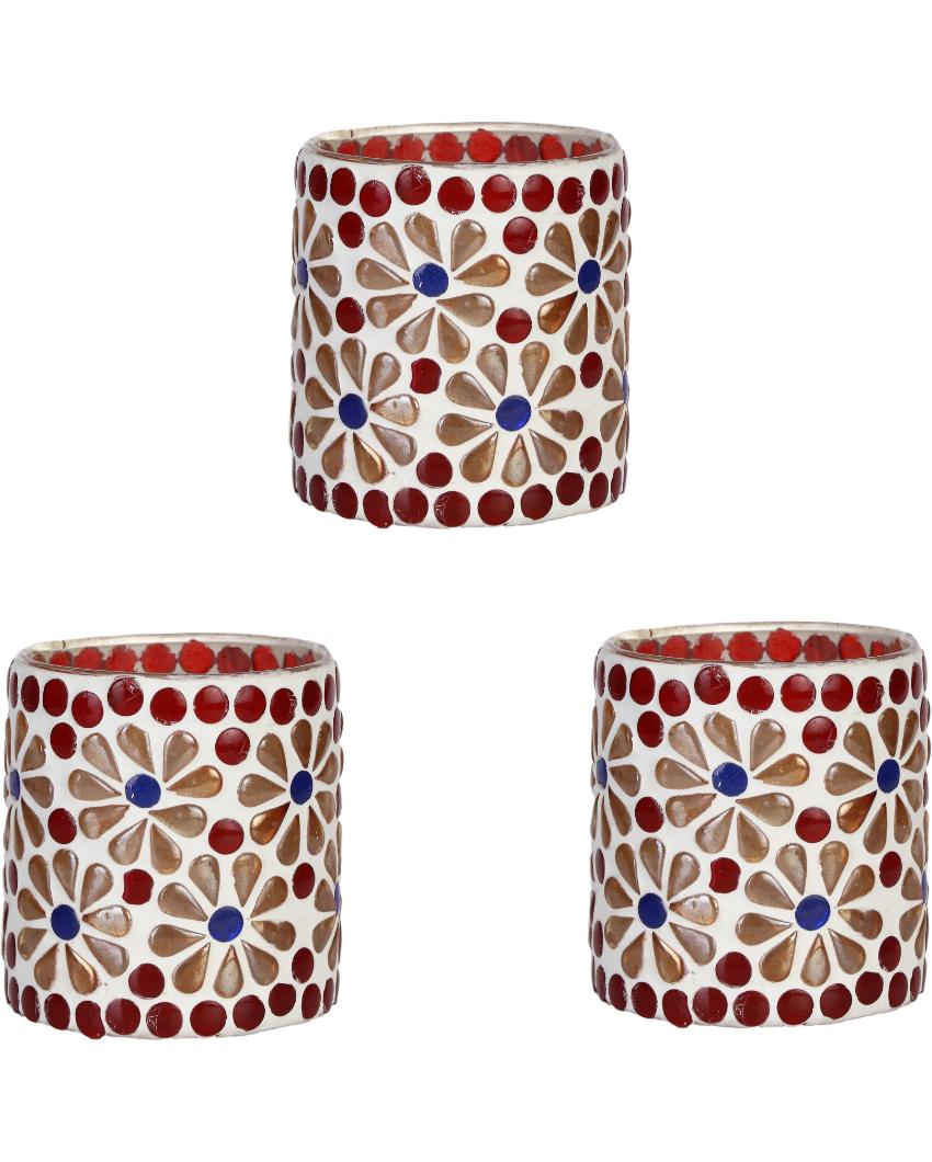 Dynamic Candle Night Dinner Colorful Glass Tea Light Holder | 3 x 3 inches