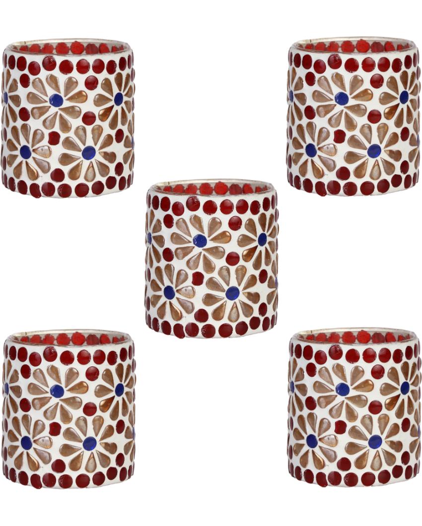 Dynamic Candle Night Dinner Colorful Glass Tea Light Holder | 3 x 3 inches