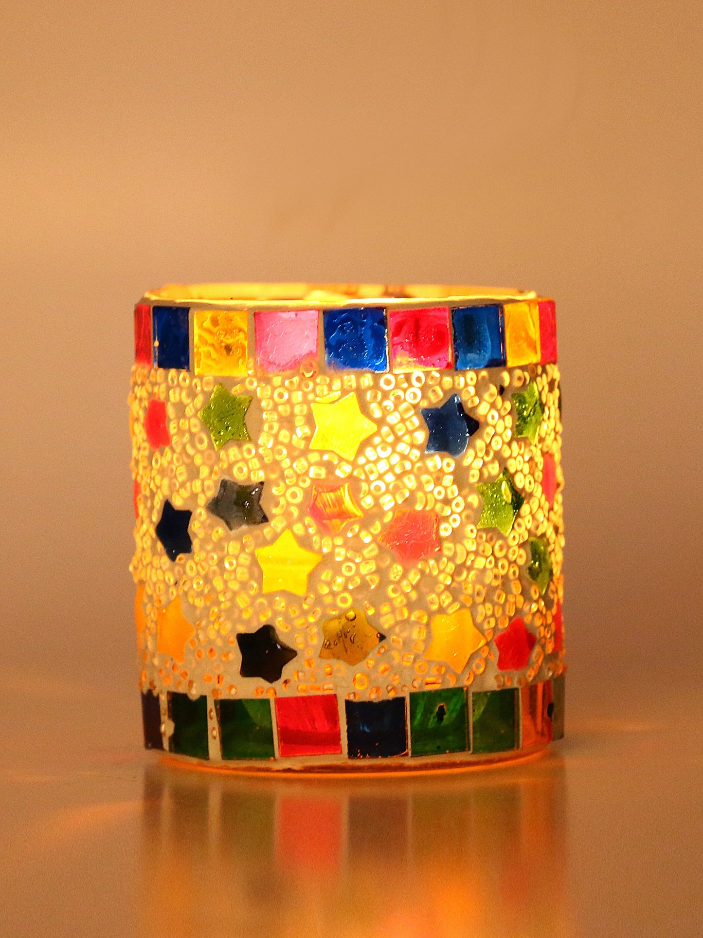 Elegant Candle Night Dinner Colorful Glass Tea Light Holder | 3 x 3 inches