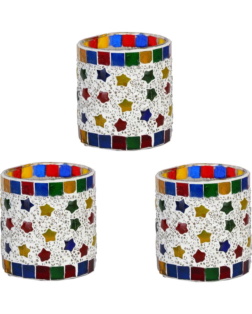 Elegant Candle Night Dinner Colorful Glass Tea Light Holder | 3 x 3 inches