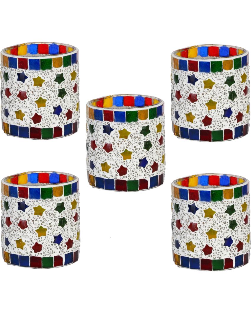 Elegant Candle Night Dinner Colorful Glass Tea Light Holder | 3 x 3 inches