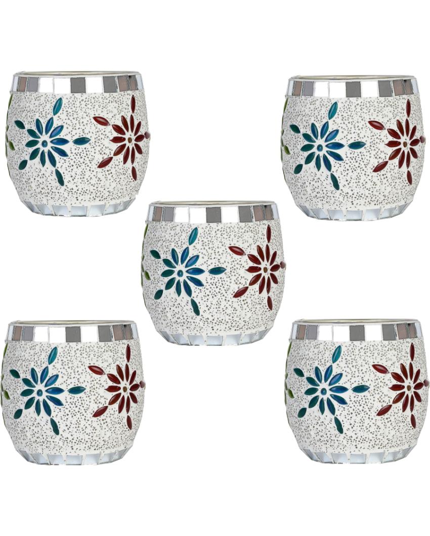 Modern Candle Night Dinner Colorful Glass Tea Light Holder | 3 x 3.5 inches