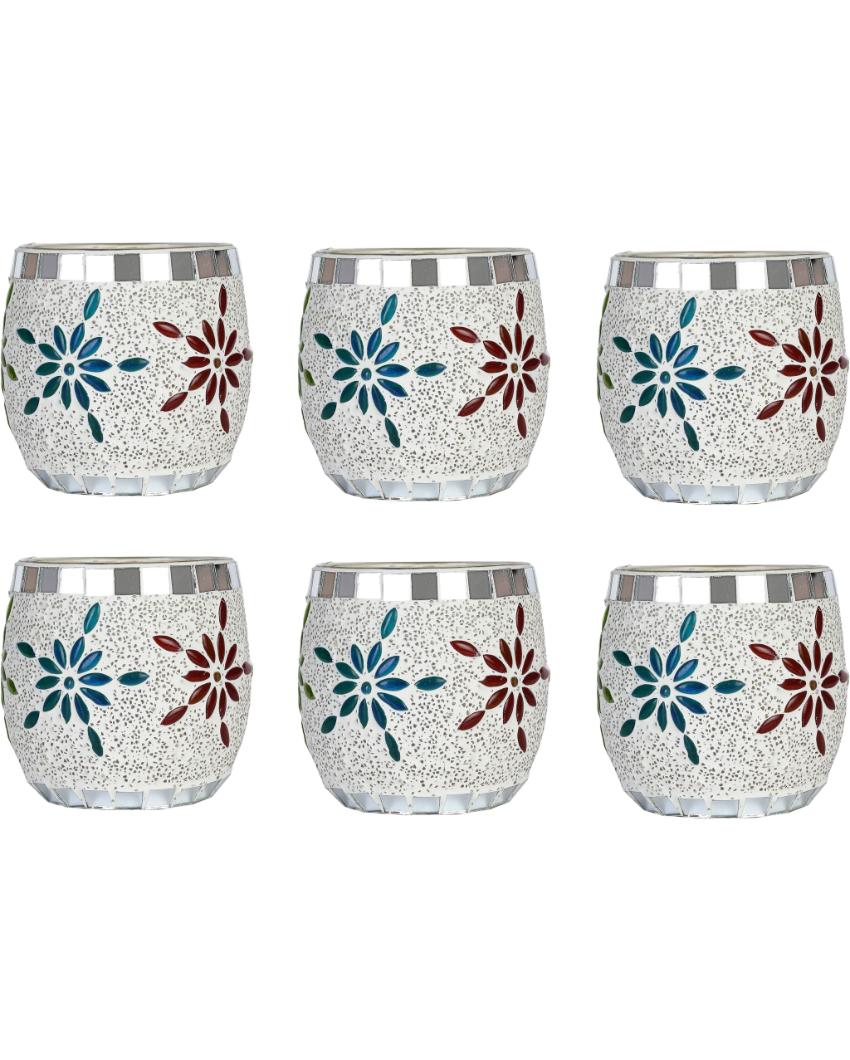 Modern Candle Night Dinner Colorful Glass Tea Light Holder | 3 x 3.5 inches