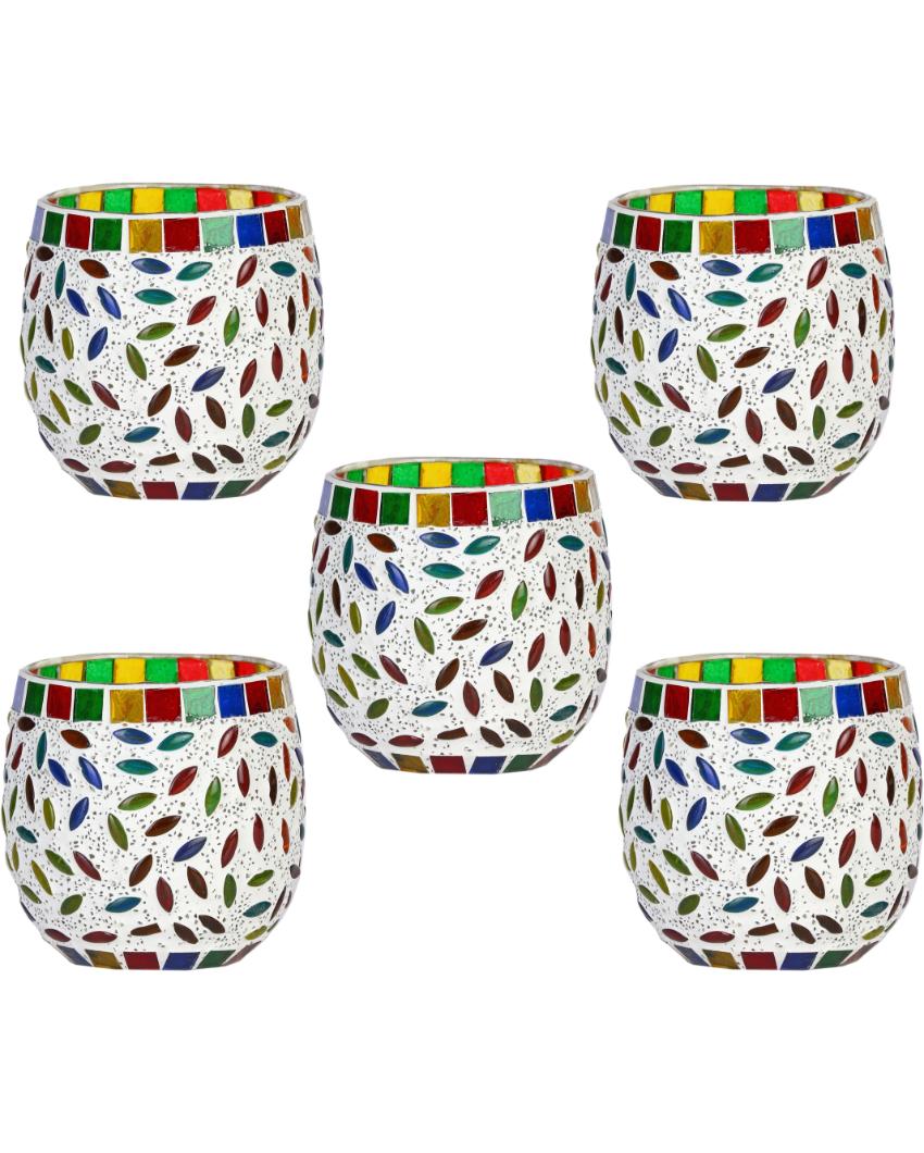 Skety Candle Night Dinner Colorful Glass Tea Light Holder | 3 x 3 inches