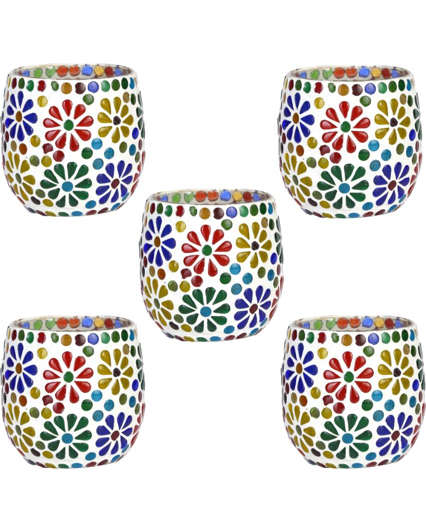 Bold Candle Night Dinner Colorful Glass Tea Light Holder | 3 x 3 inches