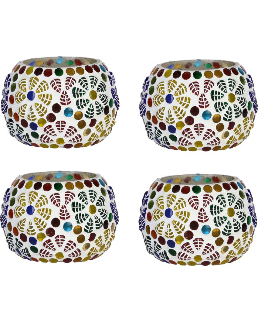 Crafted Candle Night Dinner Colorful Glass Tea Light Holder | 3 x 3 inches