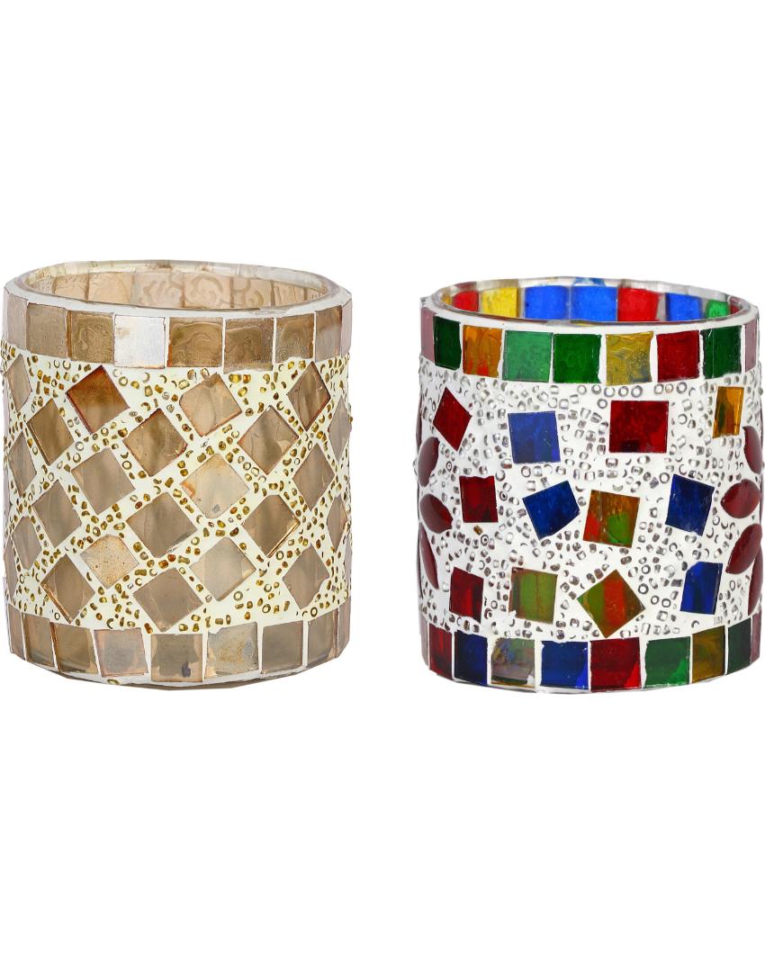 Nomadic Candle Night Dinner Colorful Glass Tea Light Holders | Set Of 2