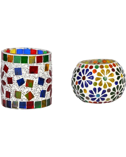 Innovative Candle Night Dinner Glass Tea Light Holders | Set Of 2
