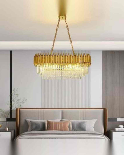 Modern Indoor Hall Room Hanging Chandelier | 12 x 24 x 47 inches