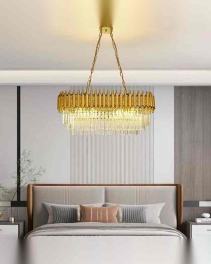 Modern Indoor Hall Room Hanging Chandelier | 12 x 24 x 47 inches