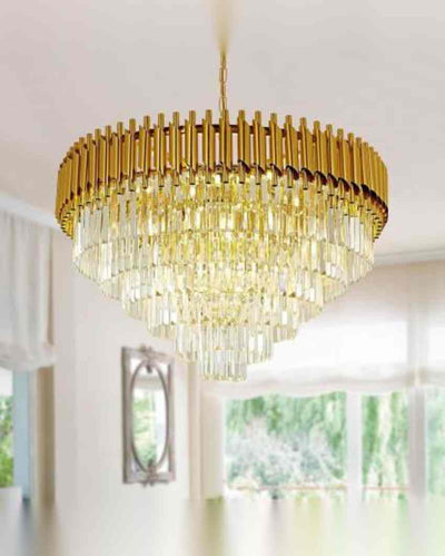 Sleek Indoor Hall Room Hanging Chandelier | 18 x 47 inches