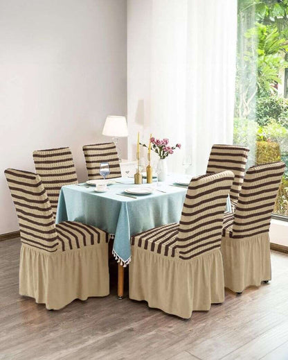 Stretchy Easy Fitted Removable and Washable Dining Chair Covers | Set Of 6 | 20 x 24