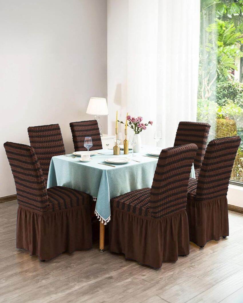 Stretchy Easy Fitted Removable and Washable Dining Chair Covers | Set Of 6 | 20 x 24