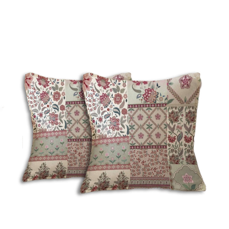 Chintz Cocktail Cushion Cover | 16x16 Inches | Single & Set of 2 Set of 2