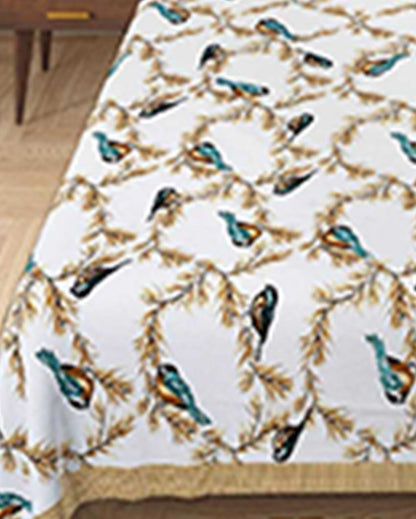 Chirpy Bird Patterned Designer Multicolor Bedding Set | 93 x 108 inches