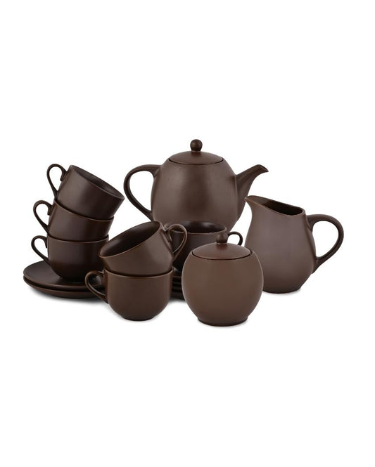 Choco Brown Porcelain Tea Set