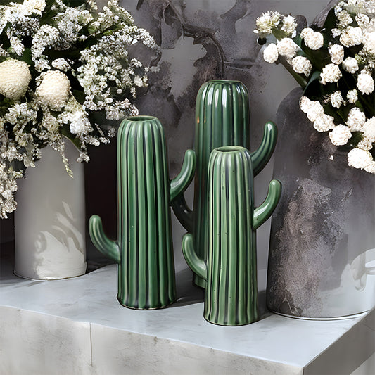 Cactus Green Vase | Set Of 3 Default Title