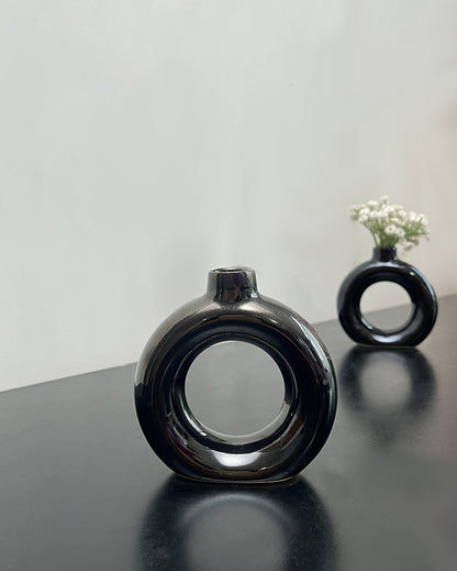 Ceramic Design Mini Donut Vase | 4 x 4 inches