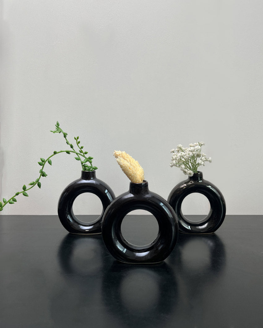 Ceramic Design Mini Donut Vase | 4 x 4 inches