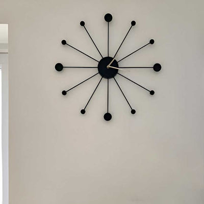 Sunray Black Metal Round Wall Clock | 14 x 2 x 14 inches