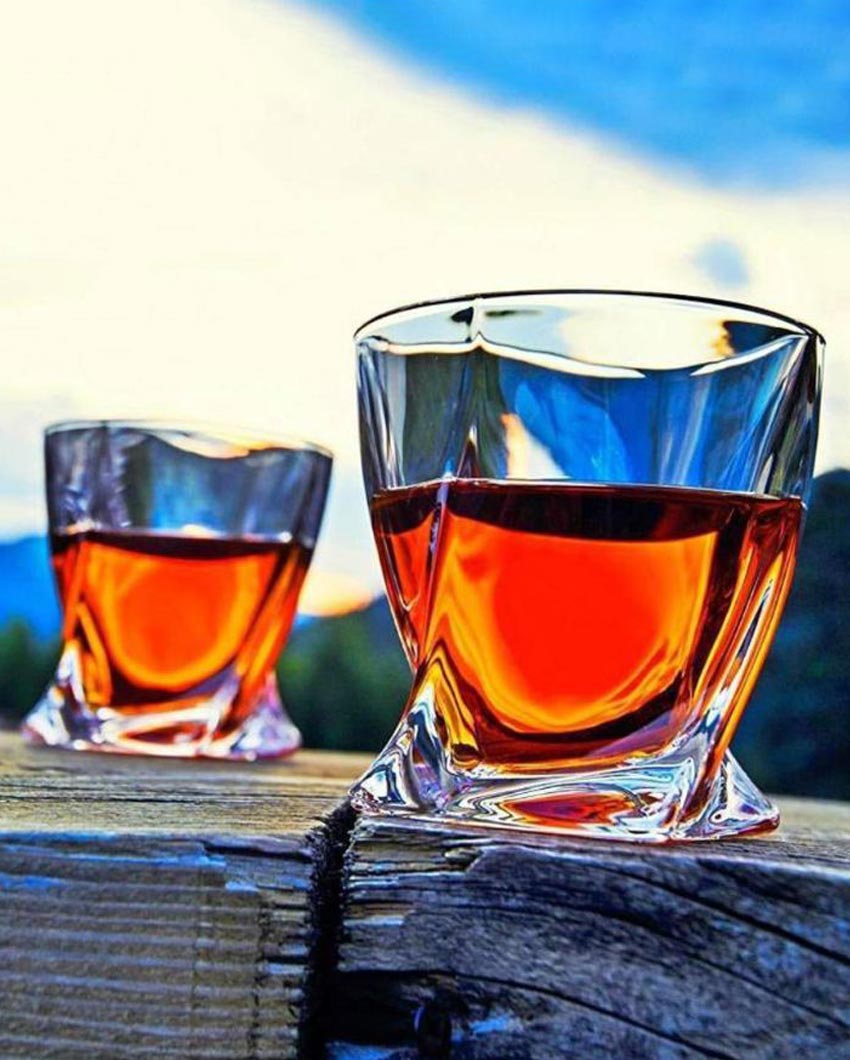 Weighted Bottom Whiskey Glasses | 270ml | 4 x 4 inches