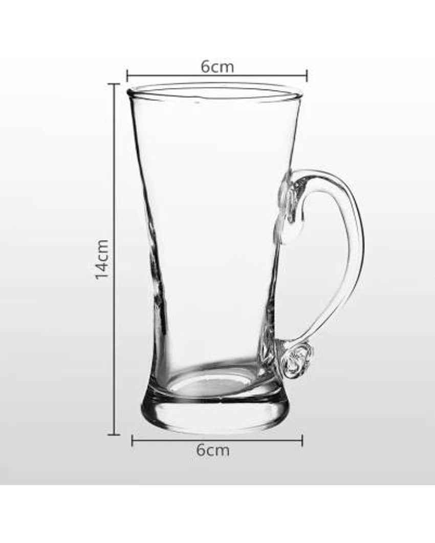 Clear Beer Glasses Mugs | Set of 6 | 340 ML | 6 x 2 x 2 inches