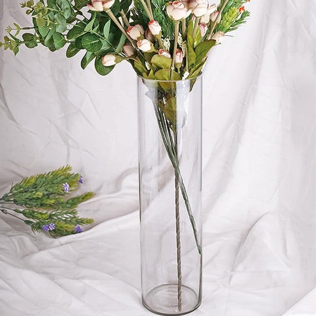 Clear Cylindrical Glass Vase | 18 x 5 inches