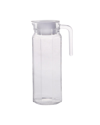 Elegant Glass Pitcher with Plastic Lid  Perfect for Water, Milk, Juice, Lassi | 1050 ML