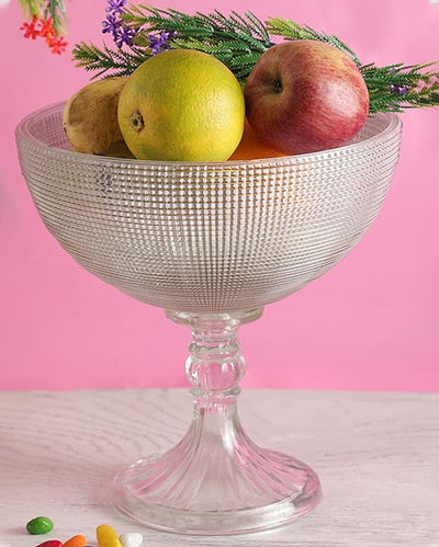 Elegant Crystal Glass Fruit and Vegetable Bowl Tray