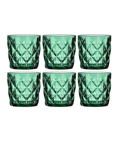 Emerald Green Drinking Glasses | Set of 6 | 400 ml | 5 x 3 inches