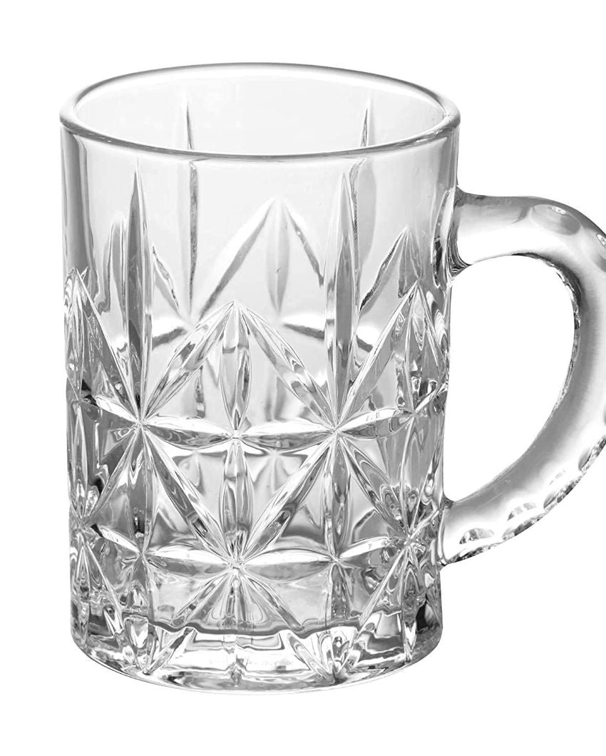 Diamond Cut Beer Mugs | Set of 2 | 400 ml | 3 x 4 inches