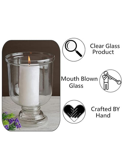 Clear Multi functional Glass Vase Plants and Tea Light Candle Holder | 8 x 5 x 5 inches