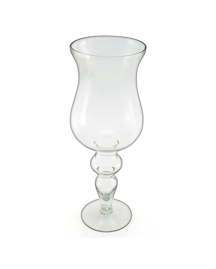 Clear Elegant Look Hurricane Glass Cup Shape Tea Light Candle Holder | 17 x 6 x 6 inches