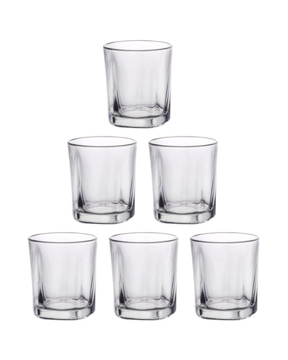 Clear Premium Stylish Whiskey Glasses | Set of 6 | 290 ML | 9 x 8 x 8 inches