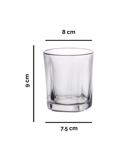 Clear Premium Stylish Whiskey Glasses | Set of 6 | 290 ML | 9 x 8 x 8 inches