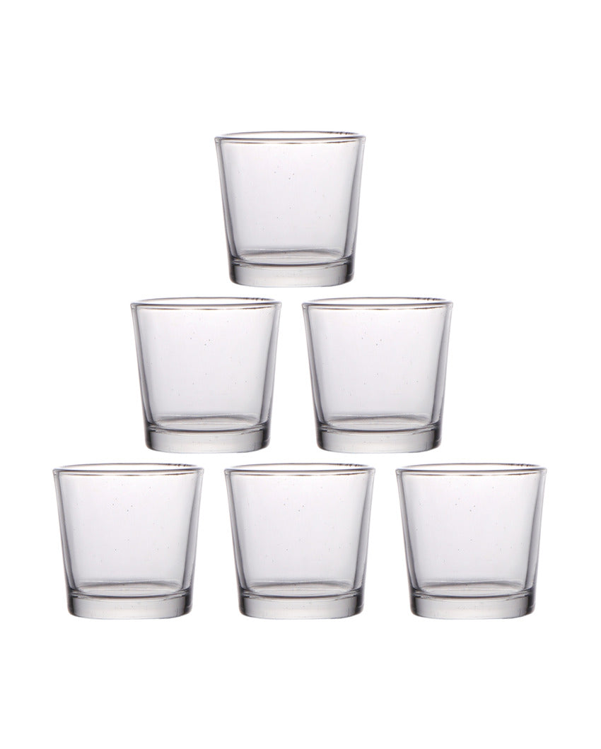 Clear Classy Shot Glasses | Set of 6 | 90 ML | 6 x 6 x 5 inches